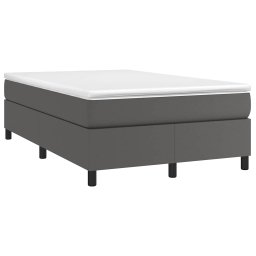 vidaXL Boxspring met matras kunstleer grijs 120x200 cm