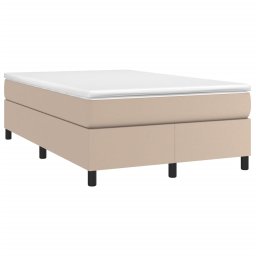 vidaXL Boxspring bed kunstleer cappuccinokleurig 120x200 cm