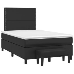vidaXL Boxspring met matras kunstleer zwart 120x200 cm