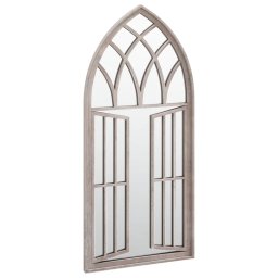 vidaXL Tuinspiegel 100x45 cm ijzer zandkleurig