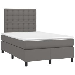 vidaXL Boxspring met matras kunstleer grijs 120x200 cm