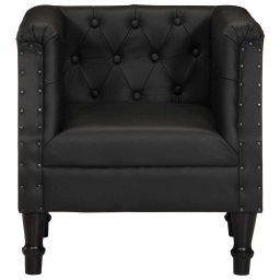 vidaXL Fauteuil echt leer zwart