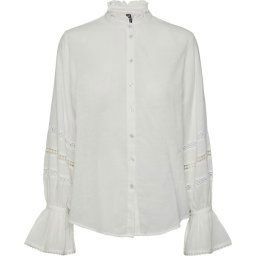 PIECES - Maat 52 - PCANNA LS SHIRT D2D QX Dames Blouse