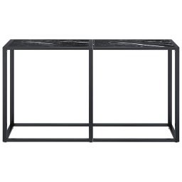 vidaXL Wandtafel 140x35x75,5 cm gehard glas zwartmarmerkleurig