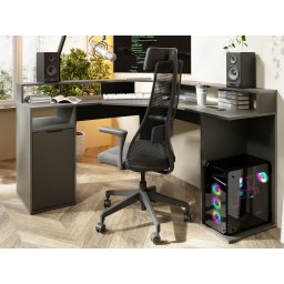 Game hoekbureau CARBONIX 139 cm grijs