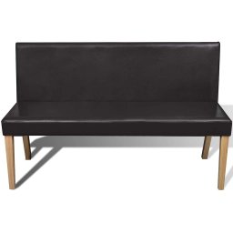 vidaXL Bankje 139,5 cm kunstleer donkerbruin