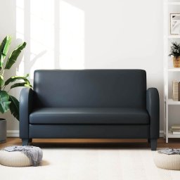 vidaXL Tweezitsbank kunstleer zwart