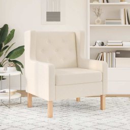 vidaXL Fauteuil stof crèmewit