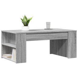 vidaXL Salontafel 102x55x42 cm bewerkt hout grijs sonoma eikenkleurig