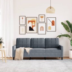 vidaXL Driezitsbank 180 cm fluweel donkergrijs