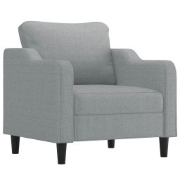 vidaXL 3-delige Loungeset met kussens stof lichtgrijs