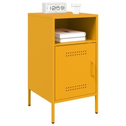 vidaXL Nachtkastjes 2 st 36x39x68 cm staal mosterdgeel