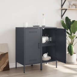 vidaXL Dressoirs 2 st 36x39x79 cm staal antracietkleurig