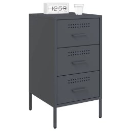 vidaXL Nachtkastjes 2 st 36x39x68 cm staal antracietkleurig