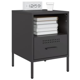 vidaXL Nachtkastjes 2 st 36x39x50,5 cm staal zwart