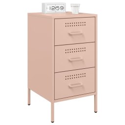 vidaXL Nachtkastjes 2 st 36x39x68 cm staal roze