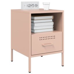vidaXL Nachtkastjes 2 st 36x39x50,5 cm staal roze