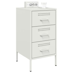 vidaXL Nachtkastjes 2 st 36x39x68 cm staal wit