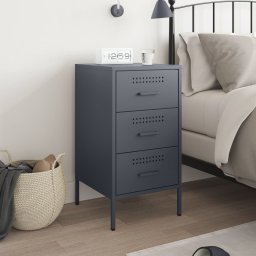 vidaXL Nachtkastje 36x39x68 cm staal antracietkleurig
