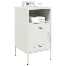 vidaXL Nachtkastjes 2 st 36x39x68 cm staal wit