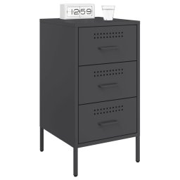 vidaXL Nachtkastjes 2 st 36x39x68 cm staal zwart