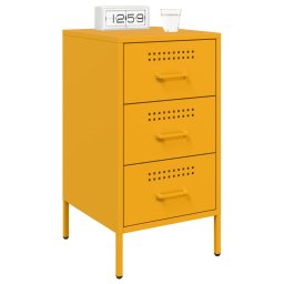 vidaXL Nachtkastjes 2 st 36x39x68 cm staal mosterdgeel