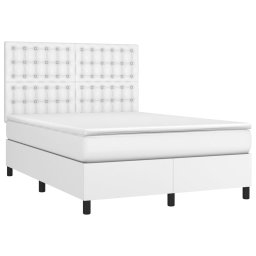 vidaXL Boxspring met matras en LED kunstleer zwart 140x190 cm