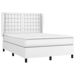 vidaXL Boxspring met matras kunstleer wit 140x190 cm