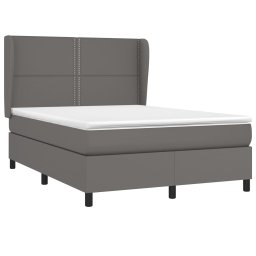 vidaXL Boxspring met matras kunstleer grijs 140x200 cm