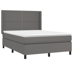 vidaXL Boxspring met matras kunstleer grijs 140x200 cm