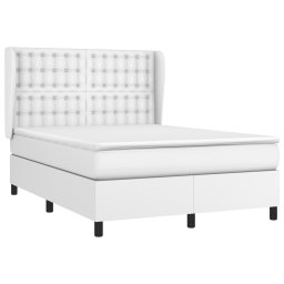 vidaXL Boxspring met matras kunstleer wit 140x200 cm