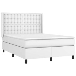 vidaXL Boxspring met matras kunstleer wit 140x190 cm