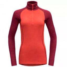 DEVOLD Duo Active Woman Zip Neck beetroot - Ondergoed L