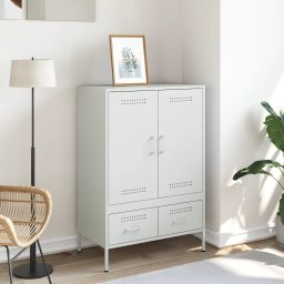 vidaXL Hoge kast 68x39x101,5 cm staal wit