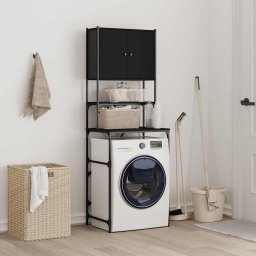 vidaXL Wasmachinekast 68x48,5x194 cm zwart