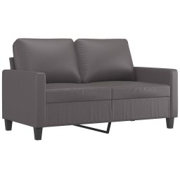 vidaXL 2-delige Loungeset met kussens kunstleer grijs