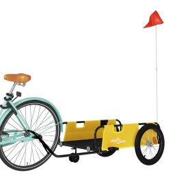 vidaXL Fietstrailer oxford stof en ijzer geel en zwart