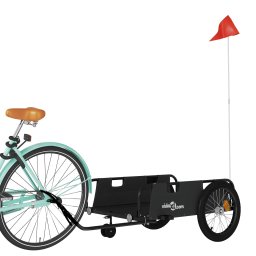 vidaXL Fietstrailer oxford stof en ijzer zwart