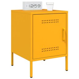 vidaXL Nachtkastjes 2 st 36x39x50,5 cm staal mosterdgeel