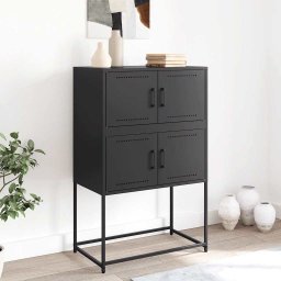 vidaXL Dressoir 68,5x38,5x107 cm staal zwart