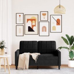 vidaXL Tweezitsbank 120 cm fluweel zwart
