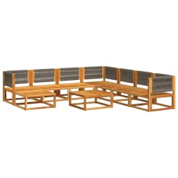 vidaXL 9-delige tuinbankset met kussens acaciahout & touw