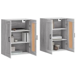 vidaXL Hangkasten 2 st bewerkt hout grijs sonoma eikenkleurig