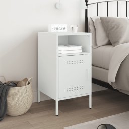 vidaXL Nachtkastje 36x39x68 cm staal wit