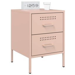 vidaXL Nachtkastjes 2 st 36x39x50,5 cm staal roze