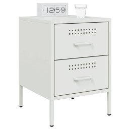 vidaXL Nachtkastjes 2 st 36x39x50,5 cm staal wit