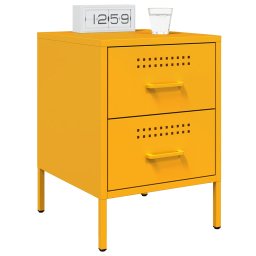 vidaXL Nachtkastjes 2 st 36x39x50,5 cm staal mosterdgeel