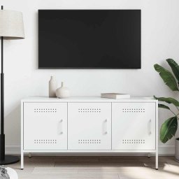 vidaXL Tv-meubel 100,5x39x50,5 cm staal wit
