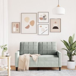 vidaXL Tweezitsbank 120 cm fluweel lichtgrijs
