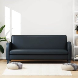 vidaXL Driezitsbank kunstleer zwart
